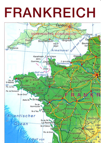 Frankreich landkarte physisch - frankreich,